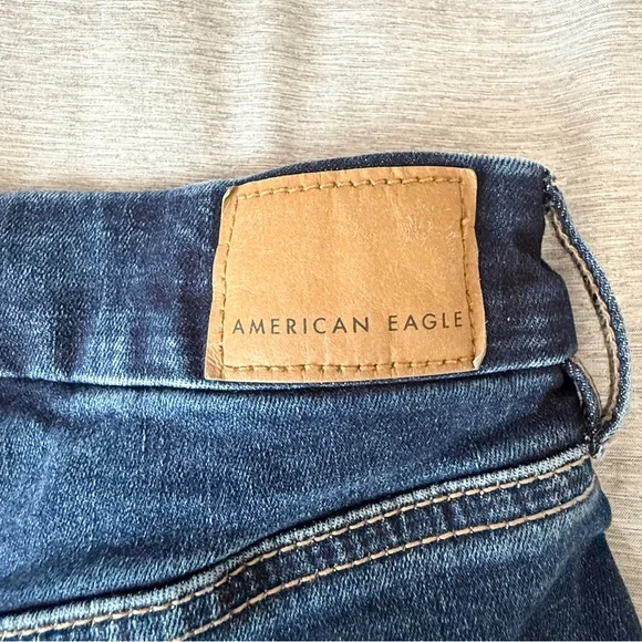 American Eagle Outfitters Women's Dark Wash Flare Jeans - Picture 6 of 10